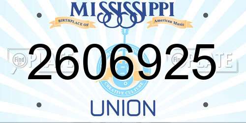 2606925 Mississippi License Plate