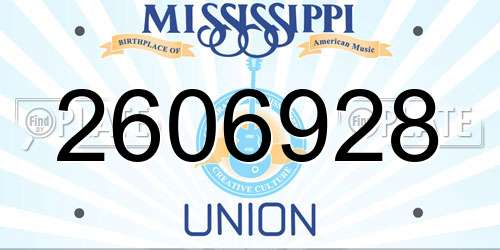 2606928 Mississippi License Plate