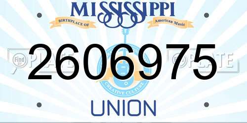 2606975 Mississippi License Plate