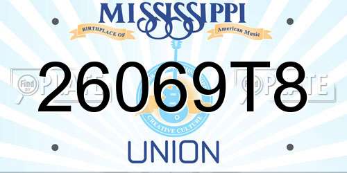 26069T8 Mississippi License Plate