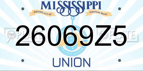 26069Z5 Mississippi License Plate