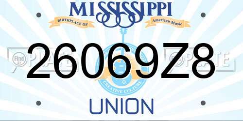 26069Z8 Mississippi License Plate