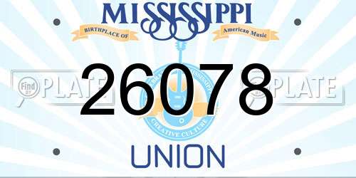 26078 Mississippi License Plate