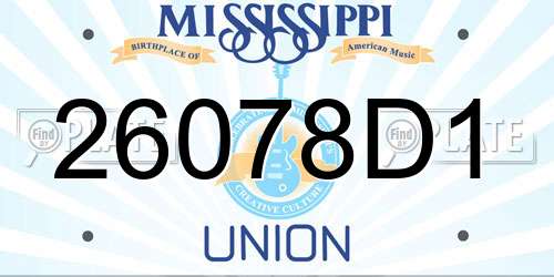 26078D1 Mississippi License Plate