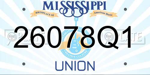 26078Q1 Mississippi License Plate