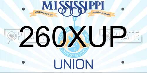 260XUP Mississippi License Plate