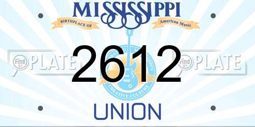 2612 Mississippi License Plate