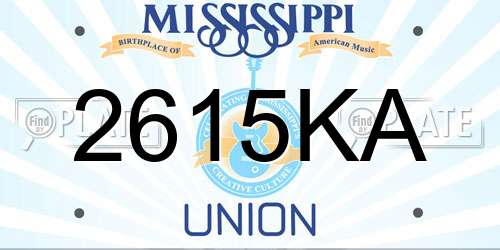 2615KA Mississippi License Plate