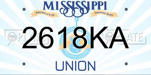 2618KA Mississippi License Plate