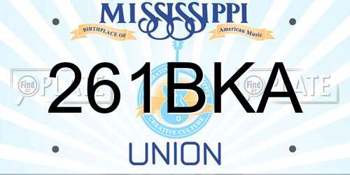 261BKA Mississippi License Plate