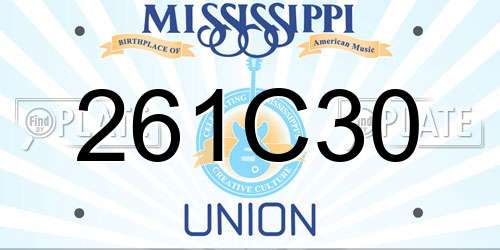 261C30 Mississippi License Plate