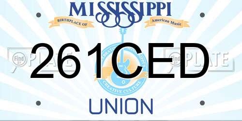 261CED Mississippi License Plate