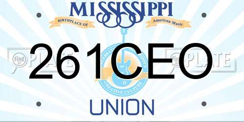 261CEO Mississippi License Plate