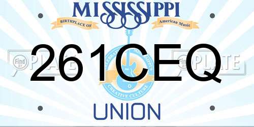261CEQ Mississippi License Plate