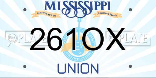 261OX Mississippi License Plate