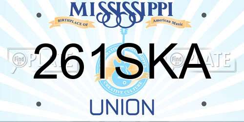 261SKA Mississippi License Plate