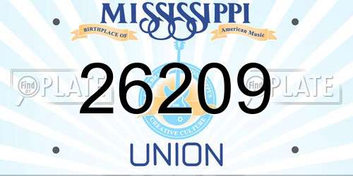26209 Mississippi License Plate
