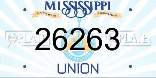 26263 Mississippi License Plate