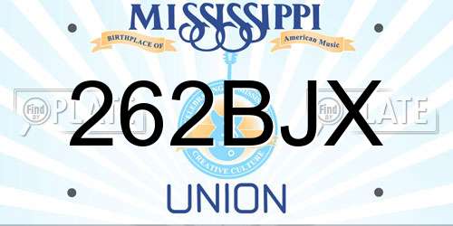 262BJX Mississippi License Plate
