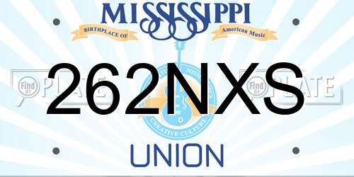 262NXS Mississippi License Plate