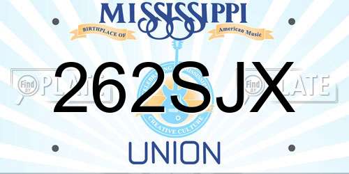 262SJX Mississippi License Plate