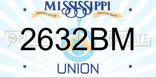 2632BM Mississippi License Plate