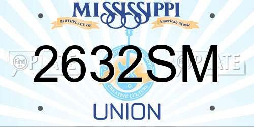 2632SM Mississippi License Plate