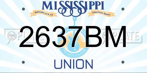 2637BM Mississippi License Plate