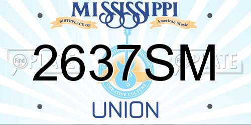 2637SM Mississippi License Plate