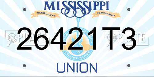 26421T3 Mississippi License Plate