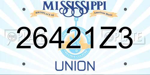26421Z3 Mississippi License Plate