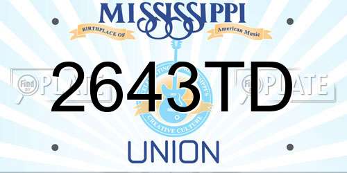 2643TD Mississippi License Plate
