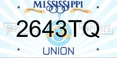 2643TQ Mississippi License Plate