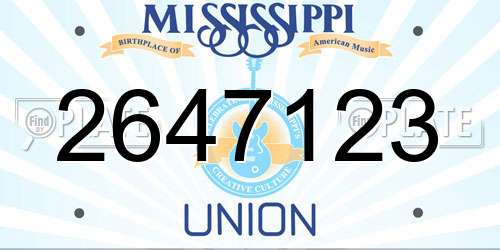 2647123 Mississippi License Plate