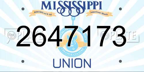 2647173 Mississippi License Plate