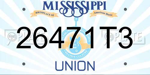 26471T3 Mississippi License Plate