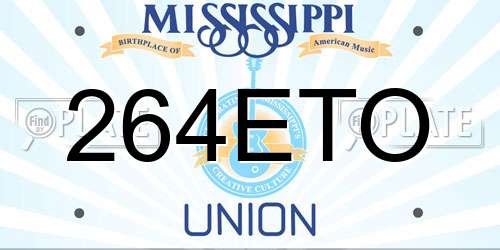 264ETO Mississippi License Plate
