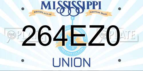 264EZ0 Mississippi License Plate