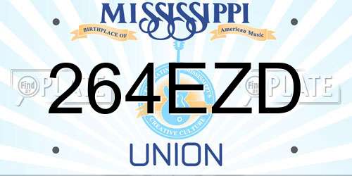 264EZD Mississippi License Plate