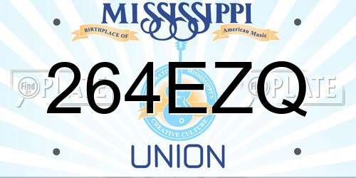 264EZQ Mississippi License Plate