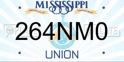 264NM0 Mississippi License Plate