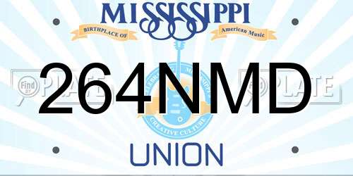 264NMD Mississippi License Plate