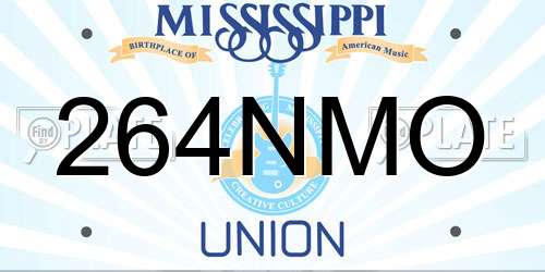 264NMO Mississippi License Plate