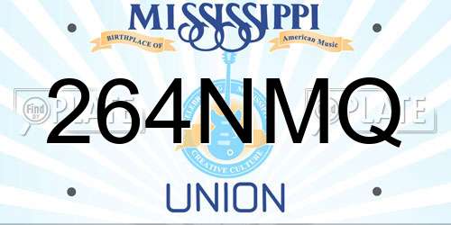 264NMQ Mississippi License Plate