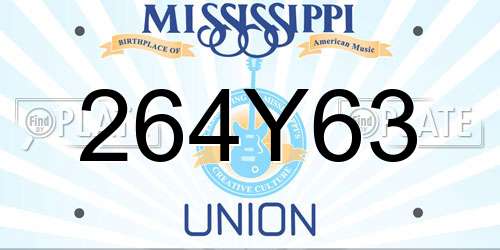264Y63 Mississippi License Plate