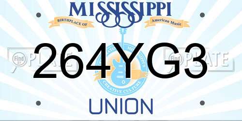 264YG3 Mississippi License Plate