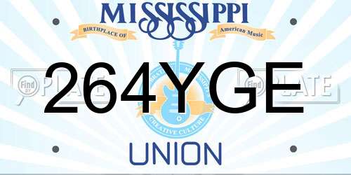 264YGE Mississippi License Plate