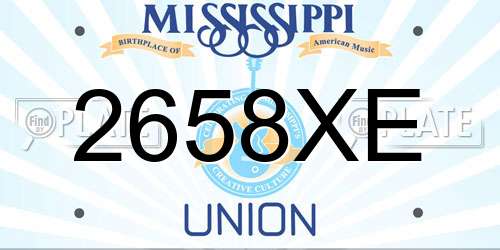 2658XE Mississippi License Plate