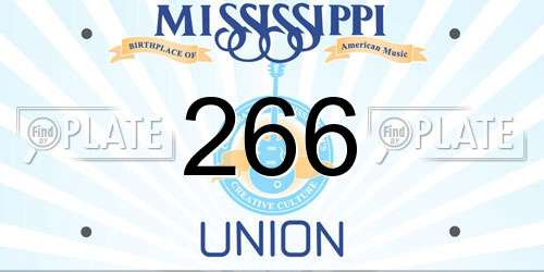 266 Mississippi License Plate