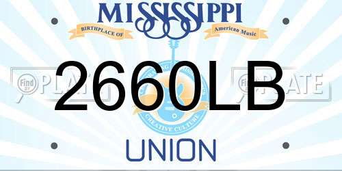 2660LB Mississippi License Plate